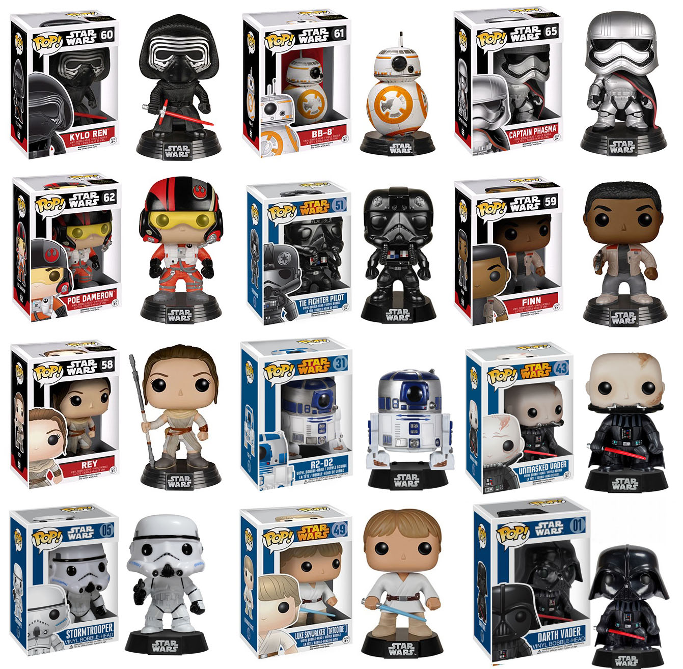 12PC STAR WARS BOBBLE HEAD ASST KIT