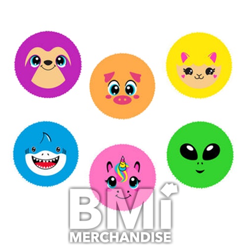 48PC 18INCH ANIMAL FACE KNOBBY BALL ASST CRANE KIT