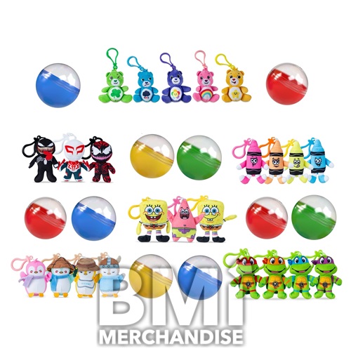 48PC 4IN CAPSULE WITH 2.5 INCH KEYCHAIN PLUSH ASSORTMENT