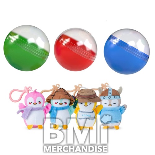 48PC 2.5INCH PUDGY PENGUINS MICRO TEENIES KEYCHAIN ASST PLUSH IN 4INCH CAPSULE KIT