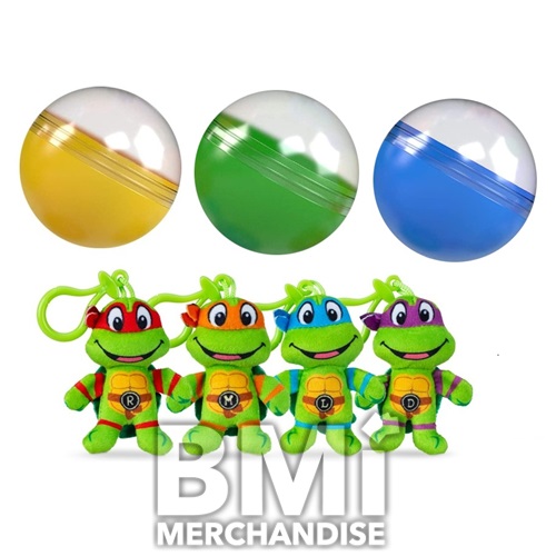 48PC 2.5INCH TEENAGE MUTANT NINJA TURTLE MICRO TEENIES KEYCHAIN PLUSH IN 4INCH CAPSULE KIT