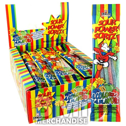 SOUR POWER STRAWS SORTZ ASST  FLAVORS 1.75OZ