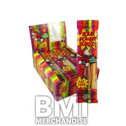 SOUR POWER STRAWS SORTZ ASST  FLAVORS 1.75OZ