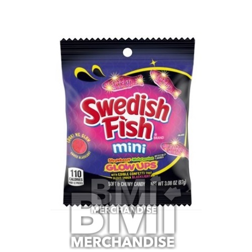 200 POINT - 12PC MODULAR HANGING KIT - SWEDISH FISH GLOWUPS SOFT CANDY 3.08OZ BAGS