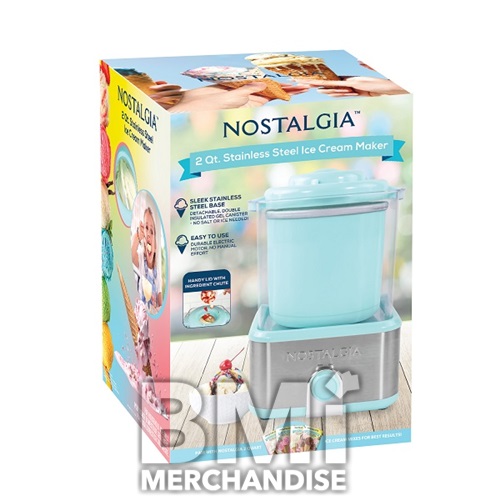 NOSTALGIA 2QUART ELECTRIC ICE CREAM MAKER W CANDY CRUSHER