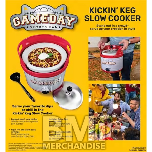 GAME DAY KICKIN' KEG SLOW COOKER - 4QT