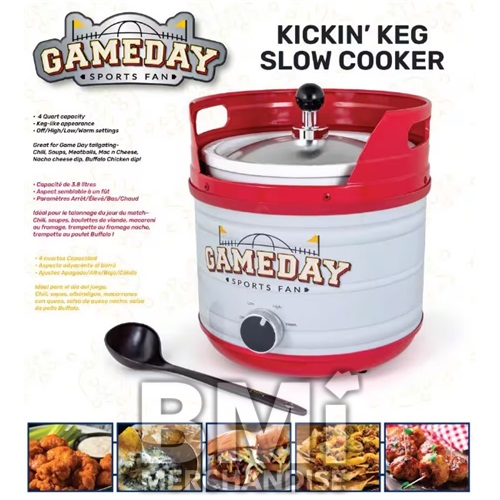 GAME DAY KICKIN' KEG SLOW COOKER - 4QT