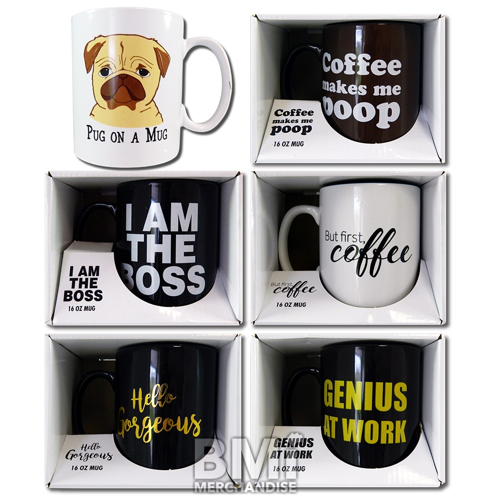 NOVELTY MUG ASST 16OZ
