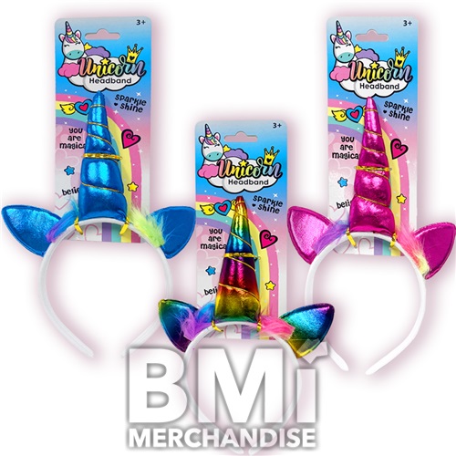 UNICORN HEADBAND ASST