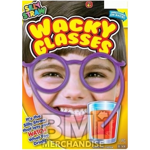 WACKY GLASSES WITH SILLY STRAW