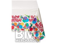 BIRTHDAY HORNS PLASTIC TABLE COVER